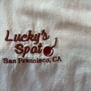 🍒 Eighth Avenue “Lucky’s Spot” Retro Embroidered Shirt – Size L